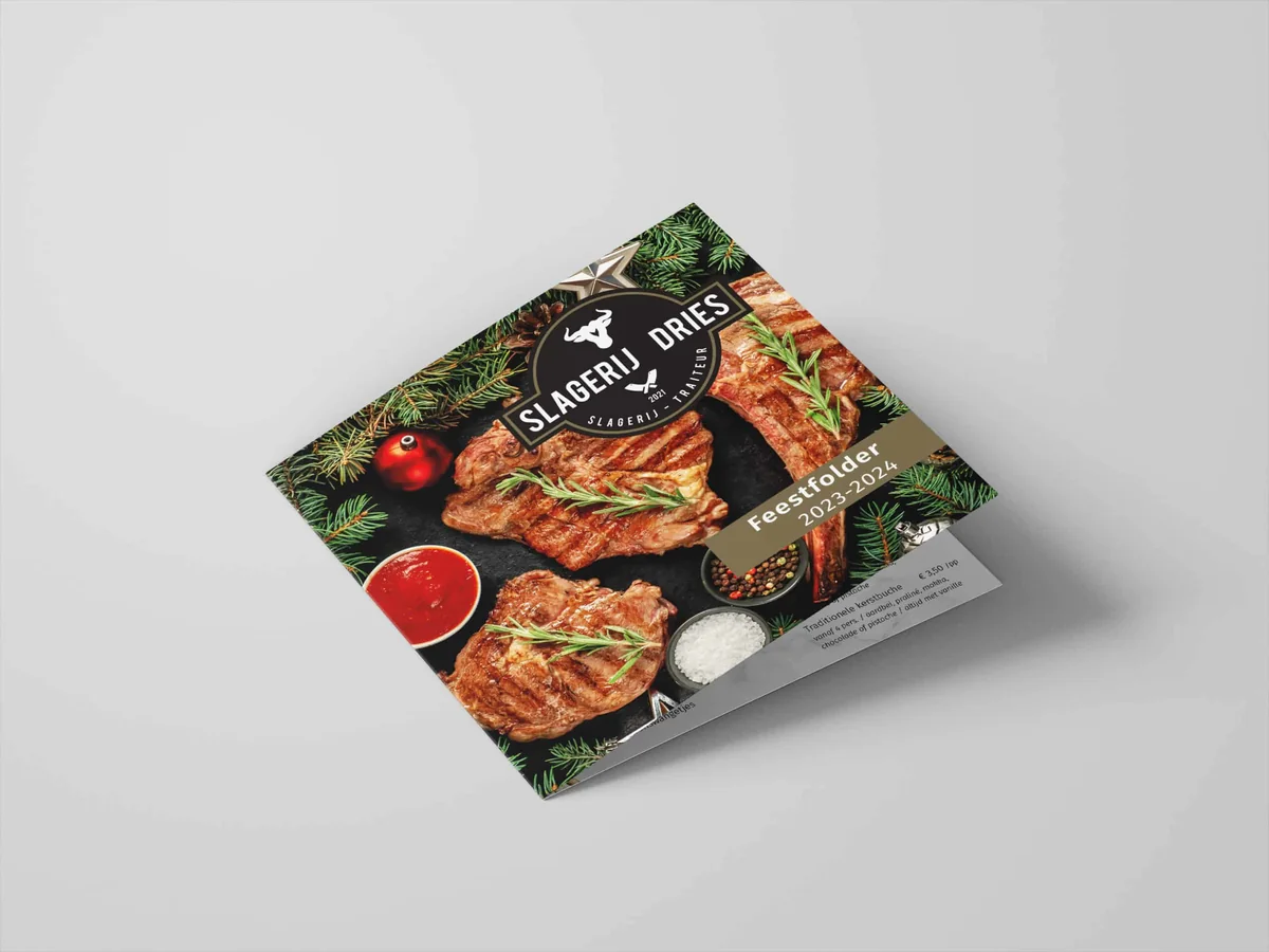 Eindejaarsfolder voor Slagerij Dries