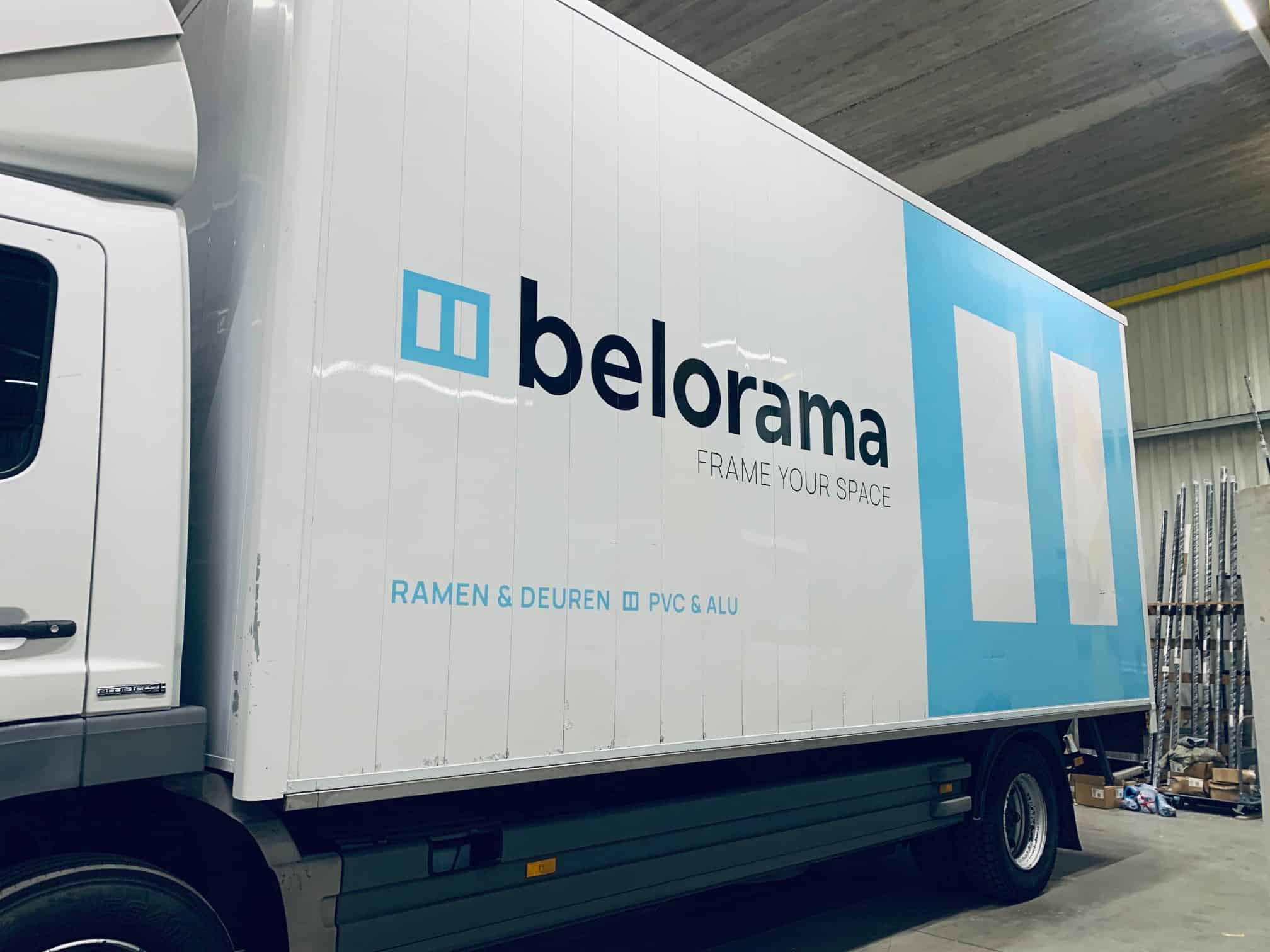 Belettering vrachtwagen voor Belorama