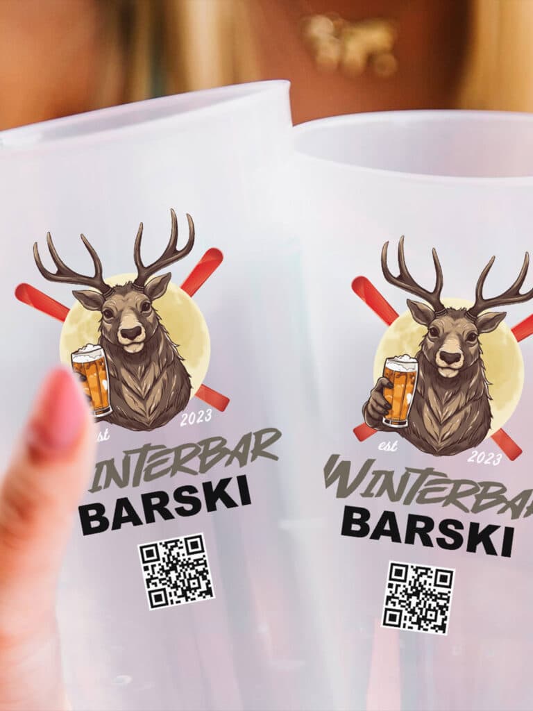 Gepersonaliseerde herbruikbare bekers voor Winterbar Barski